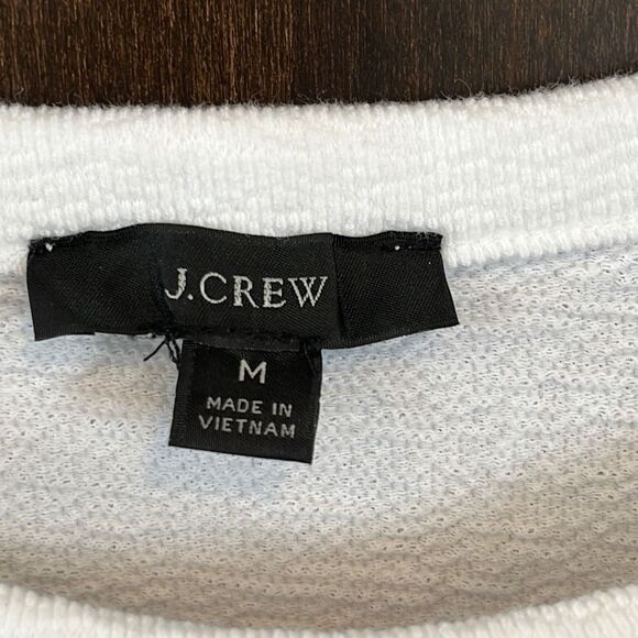 J Crew Smocked Sleeve Cream Top Size Medium - Picture 6 of 7